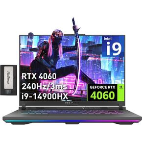 ASUS ROG Strix G16 16" QHD 240Hz Gaming Laptop, Intel i9-14900HX, NVIDIA GeForce RTX 4060, 64GB DDR5, 2TB PCIe SSD, Backlit Keyboard, 720P Webcam, Win 11, Eclipse Gray, 256GB Docking Station Set