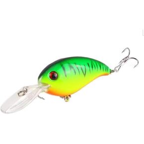 ثلاثي الأبعاد عيون Crankbait -سحر صيد باس بلاستيكي أخضر مع تصميم متعدد المفصلات وخطافات مقاومة للمياه العذبة والمياه المالحة في المياه المالحة