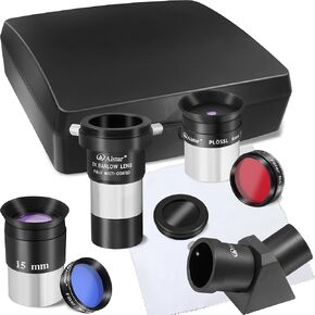 Alstar 8 Piece Telescope Accessory Kit - Bundle with - 1.25" 45°Diagonal Mirror