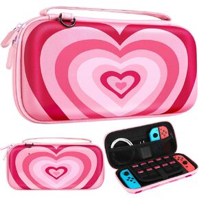 Xinocy Carrying Case for Nintendo Switch Lite 2019 - Travel Carry Cases for Kids Boys Teen Girls Cute Kawaii Design Aesthetic Portable Hard Shell Covers Pouch Storage Bag for Nintendo Accessories Pk
