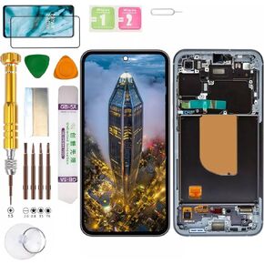 (Without Fingerprint) LCD Display Assembly for Samsung Galaxy S23 FE SM-S711U1, SM-S711U, SM-S711B, SM-S711B/DS, SM-S711W, SM-S7110, SM-S711N Screen Replacement kit (Graphite)