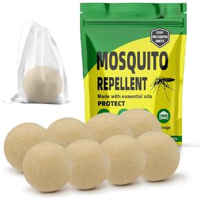 Mosquito Repellent for Patio, Indoor Mosquito Repellent Balls, Outdoor Mosquito Control, Backyard Mosquito Repellant, Mosquito Deterrent for Room/Home/Camping/Travel/Car-8P
