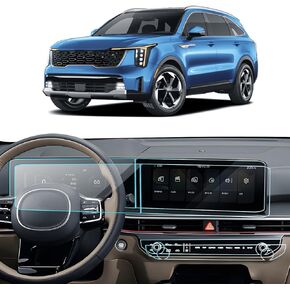 6PCS Screen Protector for 2024 2025 Kia Sorento LX/S/EX/X-Line/SX/Prestige/X-Pro SX Prestige Accessories Navigation & Dashboard & Air Conditioning Nano Screen Protector 12.3''