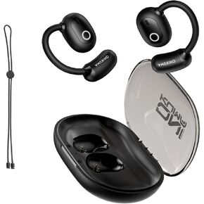Wireless Earbuds,Bluetooth Headphones,Open Ear Headphones-HiFi Stereo, Clear Calls Mic,Ultra Comfort,Air Conduction,Smart Touch Control,30H Playback Earphones for Running&Workout-Black