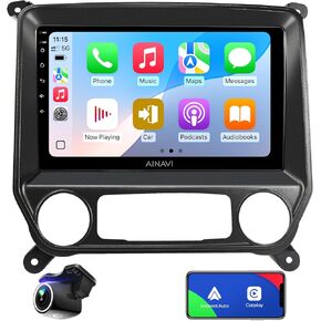 Android Upgrade Car Stereo Radio for Chevy Chevrolet Silverado GMC Sierra 2014-2018 with Camera,Supports Wireless Carplay Android Auto Bluetooth 5G WiFi SWC Mirroring GPS Navigation
