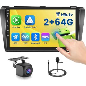 [2+64GB] Android 13 for Mazda 3 2006-2012 Car Stereo with Wireless Carplay Android Auto, Hikity 9 inch HD Touchscreen Car Radio with Mirror Link Bluetooth GPS WiFi SWC FM RDS