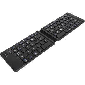 VBESTLIFE Foldable Bluetooth Keyboard, Rechargeable Ultra Slim Keyboard Compatible for iOS, for Android, for for Smartphone Tablet and Laptop (Black)