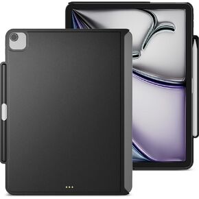 MAGEASY CoverBuddy for M3/M2 iPad Air 13" (2024-2025) - iPad Air Case Compatible with Magic Keyboard, Enhanced Thickness & Heat Dissipation, with Pencil Holder - Black (5.0 Leather)