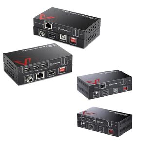 AV Access 4K HDMI USB KVM Extender TCP/IP على CAT5E/6/6A/7 حتى 390 قدم مع باقة KVM الألياف 4K على IP حتى 1800 قدم