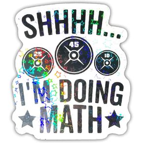 (3pcs) I'm Doing Math Holographic Stickers, Exercise Gym Rat Glitter Stickers, Funny Water Assistant Holographic Vinyl Sticker, Size 3" Sparkly Stickers for Water Bottle, Gift for Gymers
