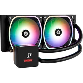 Enermax Aquafusion V2 240mm Argb AIO CPU CAPU COWNER W/DIGNT DISTREAL ، 2X 120MM PWM FAN 360W TDP ، لـ Intel 1851/1700/1200/115X ، AMD AM5/AM4