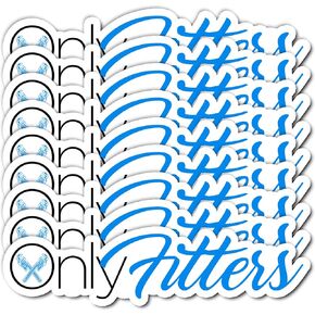 Pack 6PCS Only Fitters Stickers Blue Collar Waterproof Vinyl Decals Decor Hard Hat Helmet Toolbox Water Bottle Tumbler Phone Case Laptop Cars Dad Gifts for Fitter Men