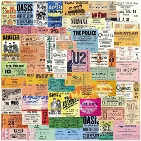150PCS Retro Rock Band Stickers Tickets Notebooks Stationery Vintage Band Stickers for Water Bottles DIY Crafts Scrapbook Laptop Cool Graffiti Decal Sticker Decor