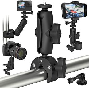 Super Mount Clamp Socket Arm 1/4"-20 Ball Head Adapter for Camera/Monitor/LED Lights/Microphone Accessories