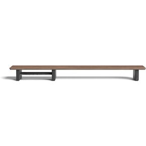 جهاز إعداد الرف المكتبي مراقب Cockpit Stand لشاشة Walnut Wood Riser منظم مكتب كبير (الطول الكامل | 45.7 بوصة)