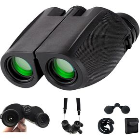 Binoculars for Adults and Kids, 10x25 Compact Binoculars with Large Eyepiece, Wide Field, Easy Focus – Ideal for Bird Watching, Hiking, Hunting, and Concerts
