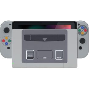 eXtremeRate SFC SNES Classic EU Style Soft Touch Joycon Housing Shell with ABXY Direction Buttons for Nintendo Switch, Replacement Faceplate for Nintendo Switch Dock – Joy-Con Dock NOT Included