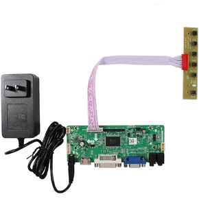VSDISPLAY for 17 inch 4:3 1280X960 DV170YGZ-N10 DV170YGM-N10 DVI VGA Audio LCD Controller Board and 12V DC 2A Power Adapter Supply US Plug with 5.5x2.1 mm / 3.5x1.35 mm Port