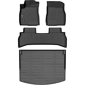 AIPOIL® Floor Mats & Cargo Liner Set for 2021-2024 2025 Chevy Chevrolet Trailblazer FWD (Only Fit Cargo in Upper Deck Position) All Weather Protection TPE Full Set Custom Car Mats Accessories - Black