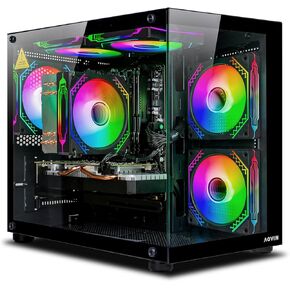 NEON Gaming PC - AMD Ryzen 7 Processor up to 4.1 GHz, 16GB DDR4 RAM, 512GB SSD, AMD Radeon RX 580 8GB, WiFi, Windows 11 Pro