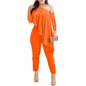 BDAILKA 2 Piece Sets for Women Casual 2 Piece Outfits Off Shoulder Pullover Shirts Sets Pantsuit for Women