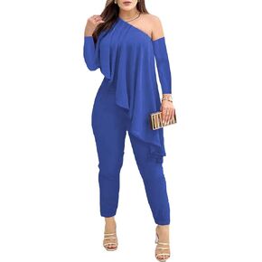 BDAILKA 2 Piece Sets for Women Casual 2 Piece Outfits Off Shoulder Pullover Shirts Sets Pantsuit for Women