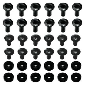 Gun Holster Hardware 1/2" Posts & 1/2" Chicago Screws (12 Sets) – Black Open Slotted Fasteners with Washers are Ideal for Kydex Gun Holsters, Knife Sheaths, Leather, DIY Kydex Kit