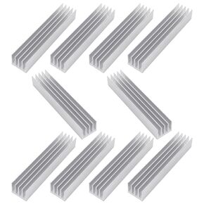 10 Pcs Aluminum Heat Sink Kit Aluminium Radiator Heatsink Cooling Fins Cooler for IC Circuit Boards CPU LED 100x20x16mm