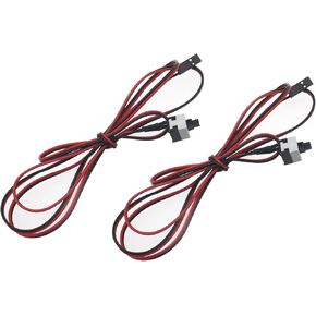 FDXGYH 2 Pcs ATX PC Power Switch Cord 2 Pin SW Motherboard Reset Switch PC Desktop Power Cable On/Off Push Button