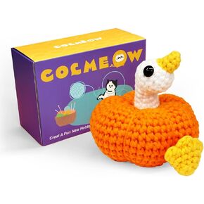 Colmeow Crochet Kit for Beginners, Crocheting Knitting Kit with Step-by-Step Video Tutorials, Amigurumi Animal Crochet Starter Kit for Adults Kids Beginners, Harvest Duck