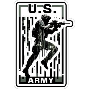 US Army Sticker 4 Inch - Waterproof Vinyl Decal for Laptop Water Bottle Car Tumbler - Durable Funny Aesthetic Long-Lasting Stickers for Adults ID44990
