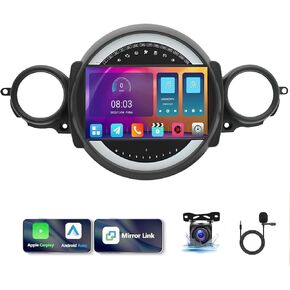 9'' Android 13 Car Stereo for Mini Cooper R56 2007 2008 2009 2010 2011 2012 2013 2014 Radio, 2GB +32GB,Touch Double Din Car Radio Stereo Car with Wireless Carplay/Android Auto GPS BT WiFi Camera