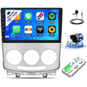 SIXTOP [2+64G] Android Car Stereo for Mazda 5 2007-2012 with Carplay Android Auto Mirror Link Change Theme 9 inch Touchscreen FM RDS HiFi Bluetooth WiFi GPS+Camera & MIC