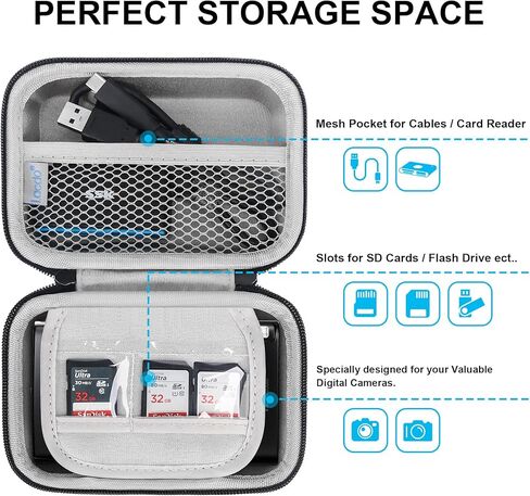 كاميرا LACDO CAMERATE CASE لـ Canon PowerShot Elph 360/200/185/180/190/350 ، Sony Cyber-Shot DSC-W830/WX350/WX500/W810/W800 كاميرا رقمية ، كيس خزاف للوقاية من الكاميرا. in Kuwait