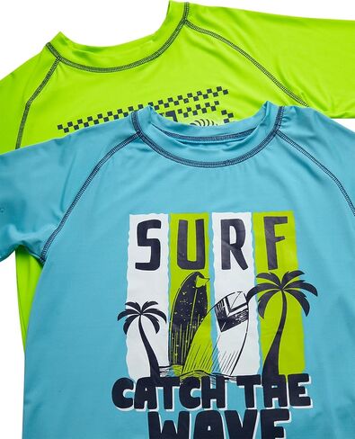 Boys' Rashguard Set - Short Sleeve Swim Shirt and Bathing Suit Set (4 Piece) in Kuwait