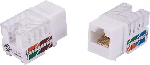 20 PCS CAT6 Keystone Jack ، 110 Punch Down ، 8p8c ، 45 ° Angled ، T568A/B متوافق ، مدرجة في UL - لتركيبات شبكة لوحة الحائط وتصحيح (أحمر) in Kuwait