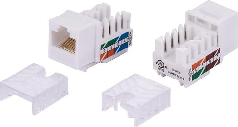 20 PCS CAT6 Keystone Jack ، 110 Punch Down ، 8p8c ، 45 ° Angled ، T568A/B متوافق ، مدرجة في UL - لتركيبات شبكة لوحة الحائط وتصحيح (أحمر) in Kuwait