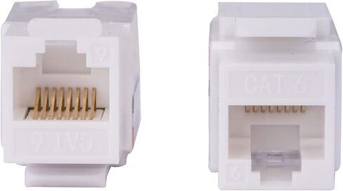20 PCS CAT6 Keystone Jack ، 110 Punch Down ، 8p8c ، 45 ° Angled ، T568A/B متوافق ، مدرجة في UL - لتركيبات شبكة لوحة الحائط وتصحيح (أحمر) in Kuwait