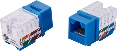 20 PCS CAT6 Keystone Jack ، 110 Punch Down ، 8p8c ، 45 ° Angled ، T568A/B متوافق ، مدرجة في UL - لتركيبات شبكة لوحة الحائط وتصحيح (أحمر) in Kuwait