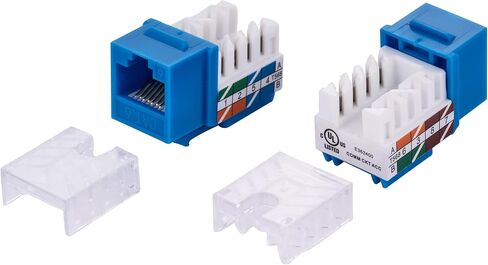 20 PCS CAT6 Keystone Jack ، 110 Punch Down ، 8p8c ، 45 ° Angled ، T568A/B متوافق ، مدرجة في UL - لتركيبات شبكة لوحة الحائط وتصحيح (أحمر) in Kuwait