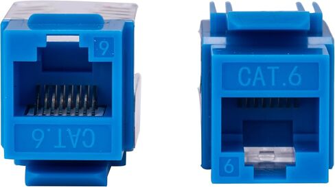 20 PCS CAT6 Keystone Jack ، 110 Punch Down ، 8p8c ، 45 ° Angled ، T568A/B متوافق ، مدرجة في UL - لتركيبات شبكة لوحة الحائط وتصحيح (أحمر) in Kuwait