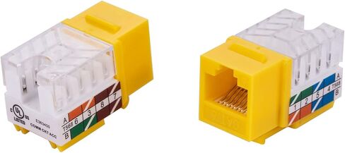 20 PCS CAT6 Keystone Jack ، 110 Punch Down ، 8p8c ، 45 ° Angled ، T568A/B متوافق ، مدرجة في UL - لتركيبات شبكة لوحة الحائط وتصحيح (أحمر) in Kuwait
