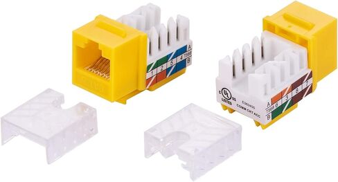20 PCS CAT6 Keystone Jack ، 110 Punch Down ، 8p8c ، 45 ° Angled ، T568A/B متوافق ، مدرجة في UL - لتركيبات شبكة لوحة الحائط وتصحيح (أحمر) in Kuwait