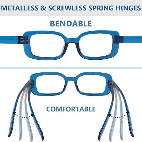 GUD نظارات قراءة مستديرة ضخمة مع مفصلات زنبركية بدون براغي معدنية 6 عبوات كبيرة الحجم من القراء +2.50 in Kuwait