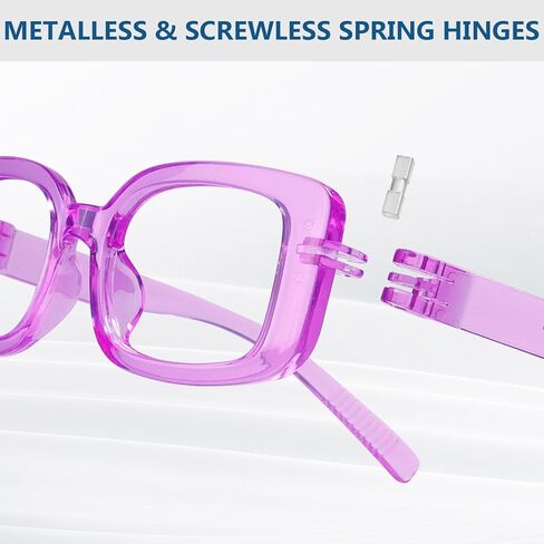 GUD نظارات قراءة مستديرة ضخمة مع مفصلات زنبركية بدون براغي معدنية 6 عبوات كبيرة الحجم من القراء +2.50 in Kuwait