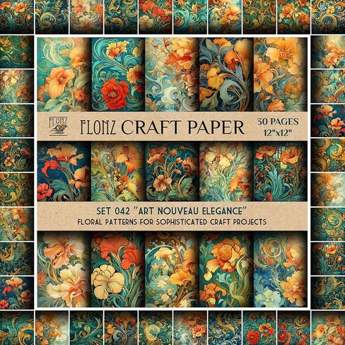 Scrapbook Paper (30 pages 12"x12") Heavenly Cloudscapes: Magical Skies and Ethereal Patterns for Dreamy Craft Projects FLONZ Vintage Styled Double Sided Paper Pad for Craft Cardmaking in Saudi Arabia