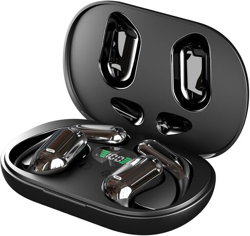 Q16 Open-Ear Wireless Earbuds | Bluetooth 5.3 Headphones with Secure Ear Hook | Panoramic Sound, Noise Cancelling Mic, 40H Playtime | Fast Charging, IPX5 Waterproof, Sports Earphones | Black in Kuwait