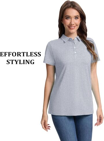 MAGCOMSEN Women's Polo Shirts 4-Button Collared Shirts Short Sleeve Quick Dry Golf Polos Lightweight Breathable in Kuwait