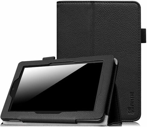 Fintie Folio Case for Fire HD 7 Tablet (4th Generation, 2014 Release) - Slim Fit Leather Standing Protective Cover with Auto Sleep/Wake, Black in Saudi Arabia
