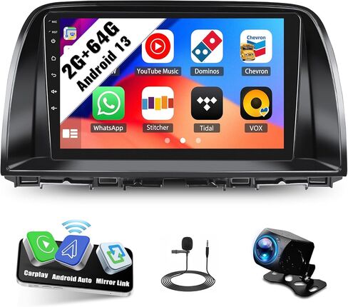 ستيريو سيارة Sixwin Android لـ Mazda CX-5 2012-2015 مع Carplay اللاسلكي Android Auto Mirror Link 2g+64g 9 بوصة in Saudi Arabia